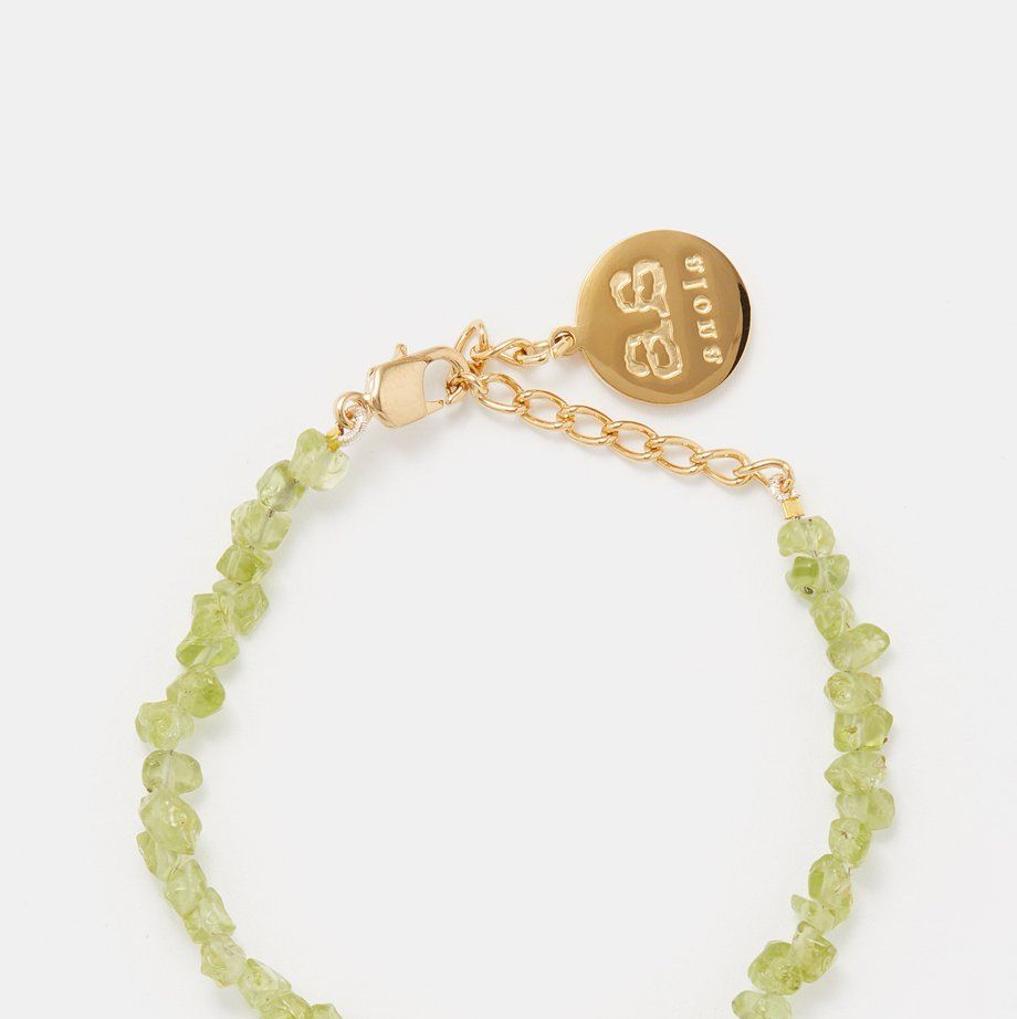Willow peridot & 18kt gold-plated bracelet