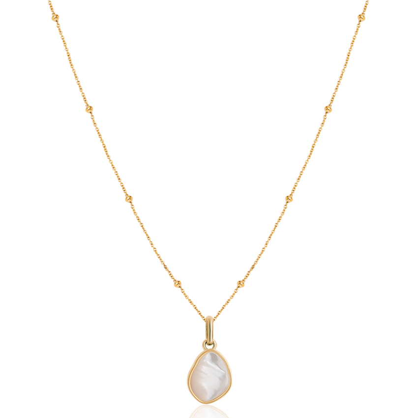 Organic moonstone sphere chain necklace
