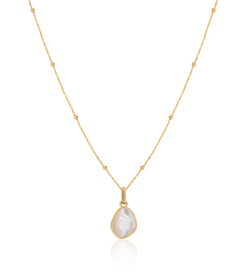 Organic moonstone sphere chain necklace