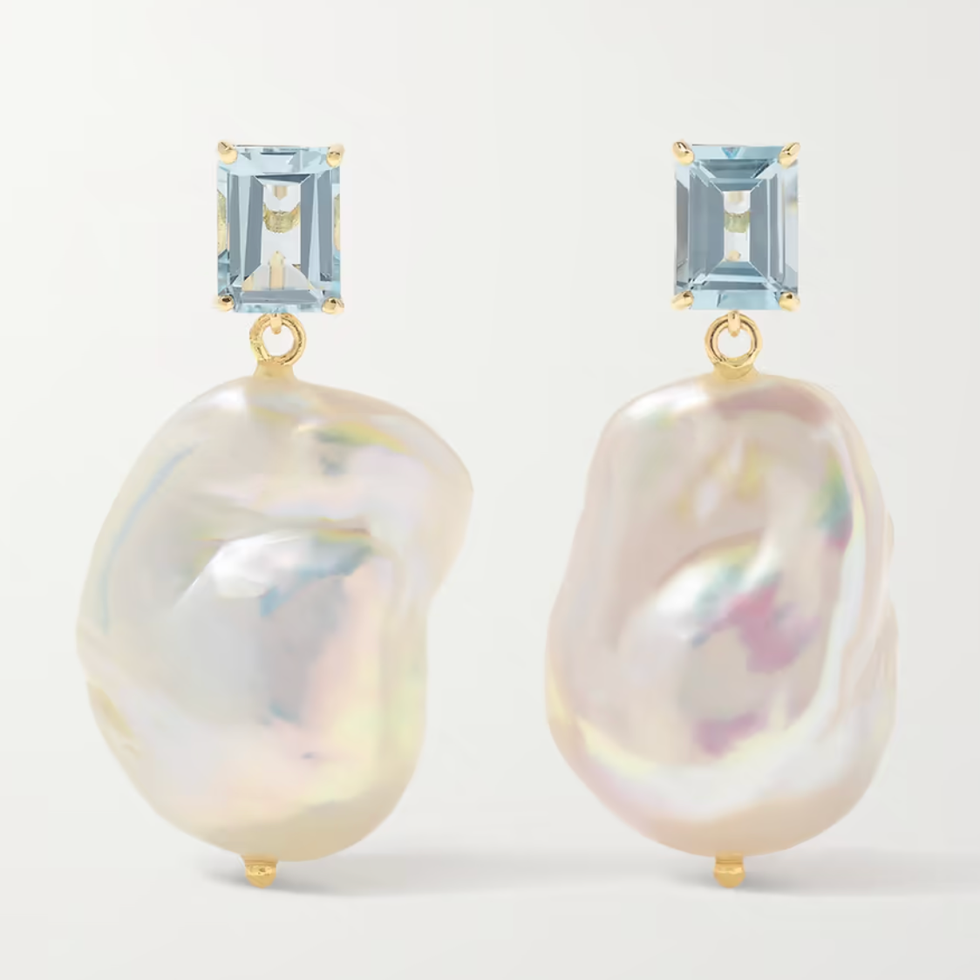 14k Gold, Topaz, and Pearl Earrings 14k Gold, Topaz, and Pearl Earrings