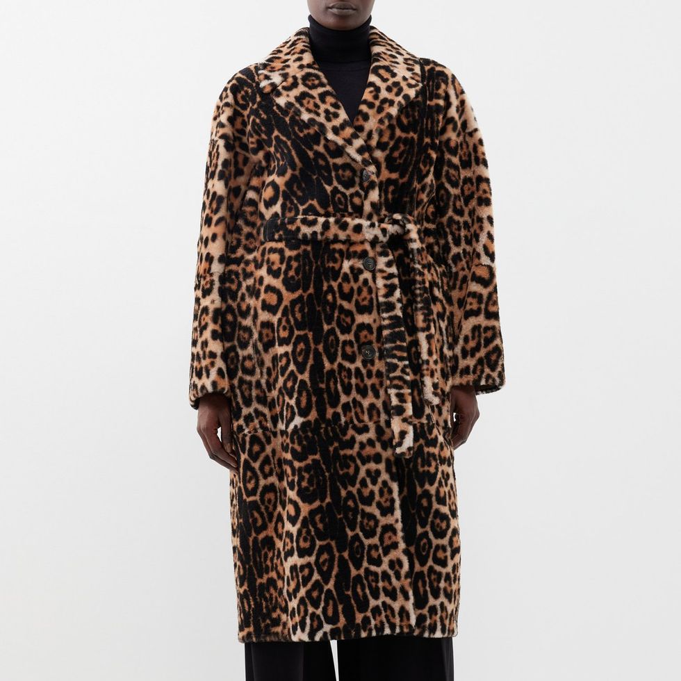 Leopard Women's Short Faux Fur Robe