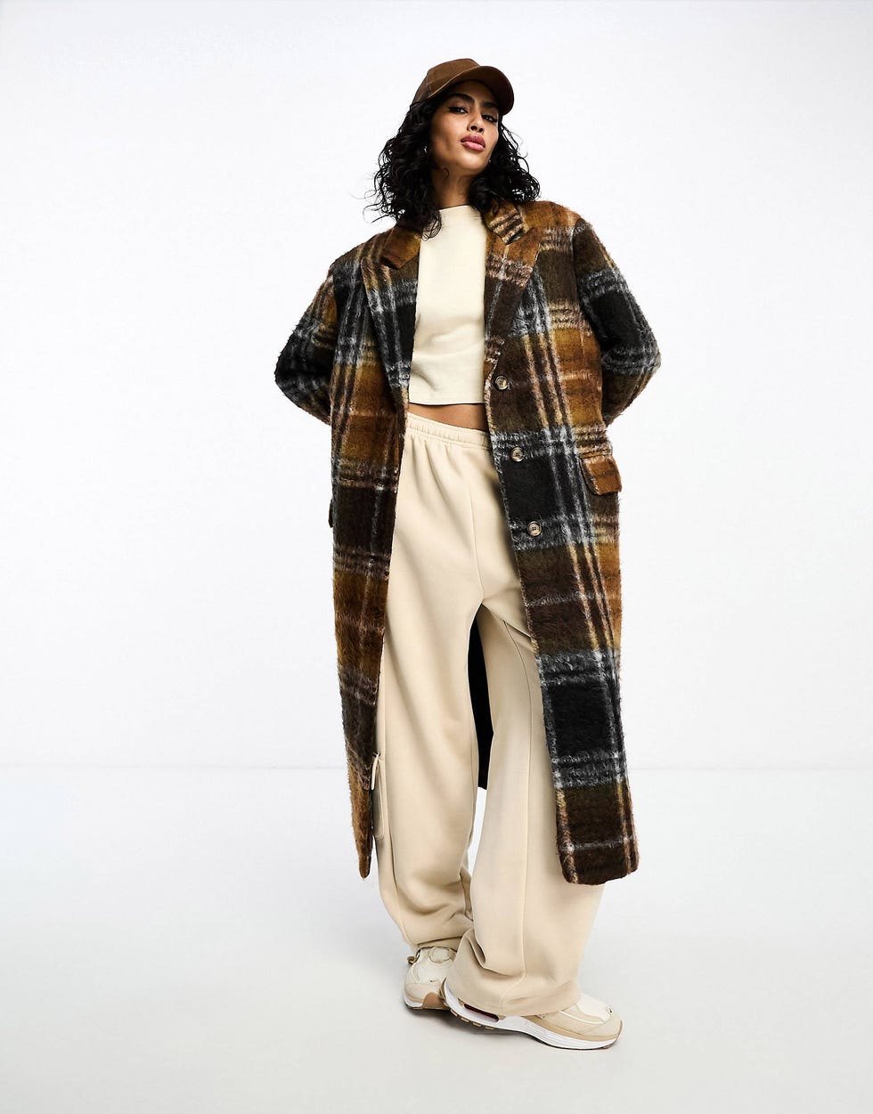 Smart Dad Wool Mix Coat in Brushed Check