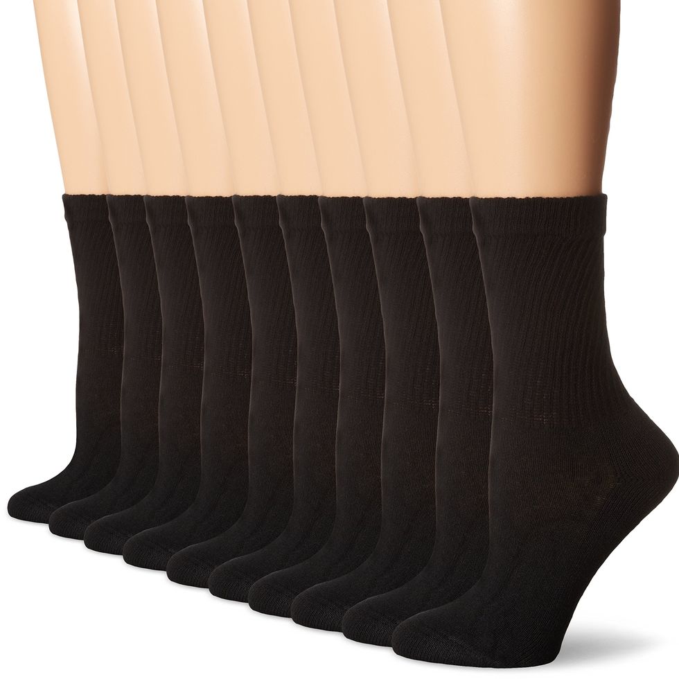 Hanes Women's Breathable Cushioned Crew Socks, Comfort Toe Seam