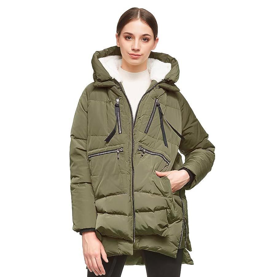 Women Thicken Warm Winter Coat Women Daily Plus Size Winter Coat Long  Sleeve Jacket Vintage Thicken Long Light Down Jacket