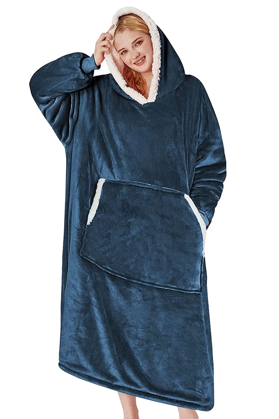 You can now buy a giant hoodie blanket lined with teddy fleece and