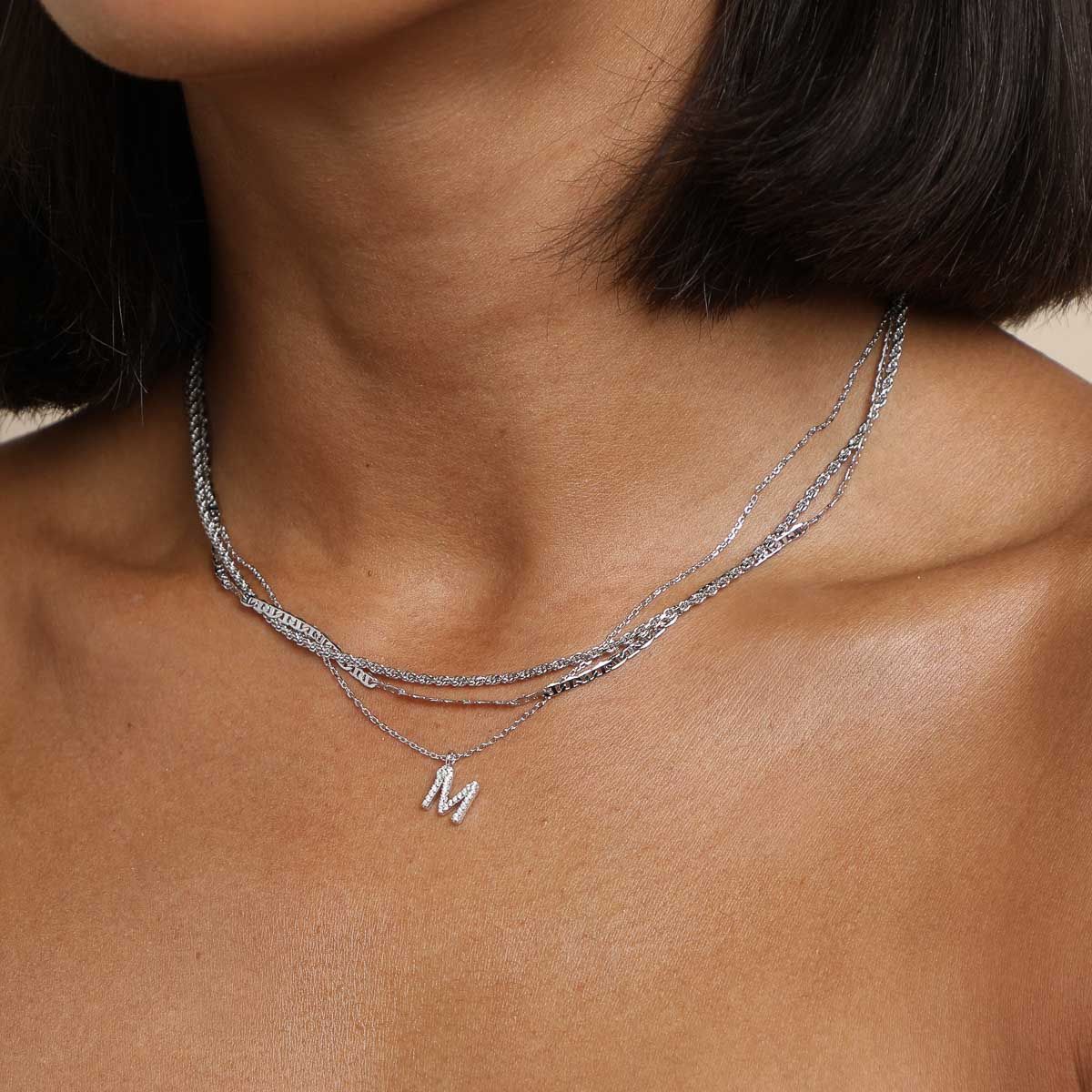 Personalised diamond cuban letters pendant necklace