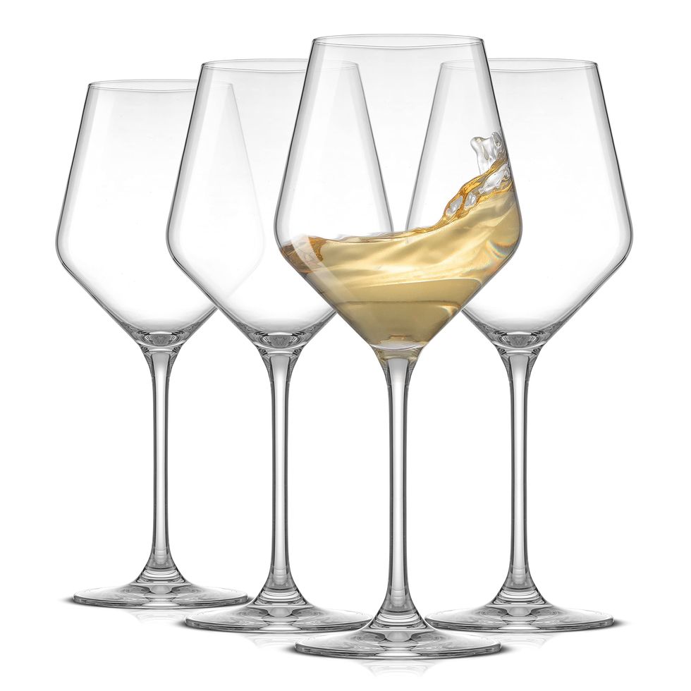  LUNA & MANTHA White Wine Glasses Set Of 4, Crystal