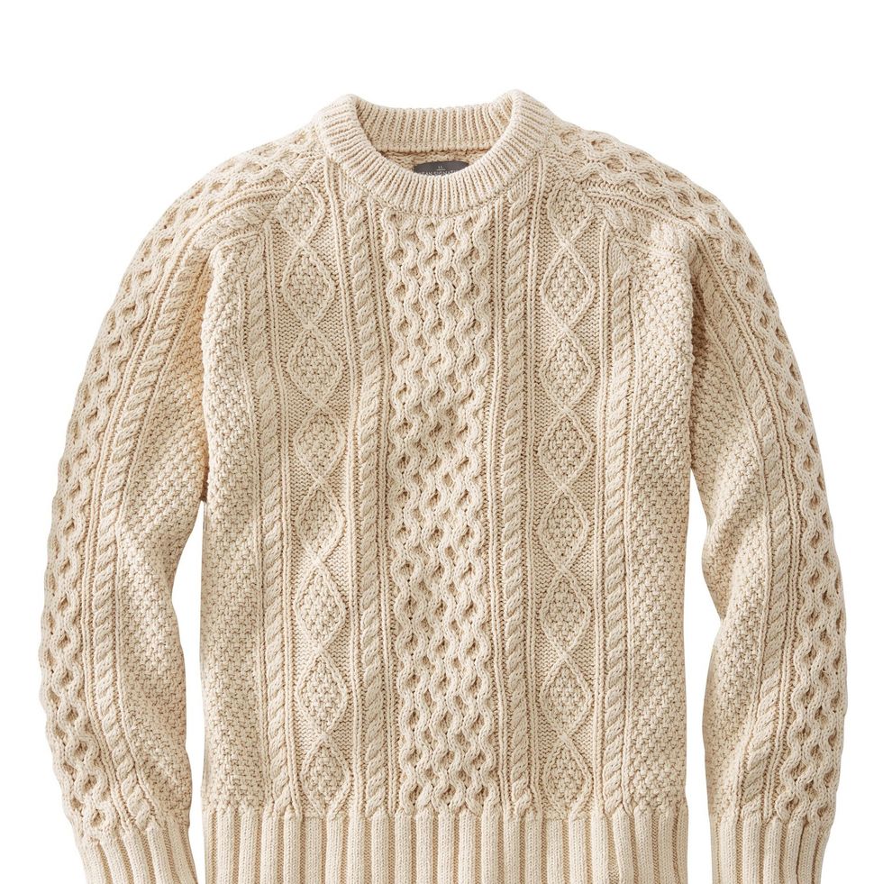 Relaxed Fit Fine-knit Cotton Sweater - Green/white striped - Men