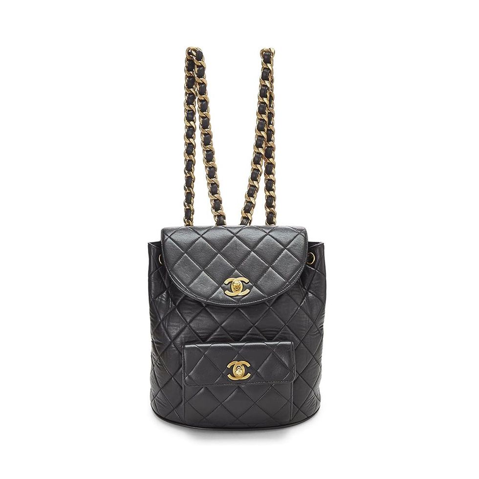 Chanel Vintage Black Quilted Lambskin XL CC Jumbo Flap Backpack Gold  Hardware, 1994-1996 Available For Immediate Sale At Sotheby's