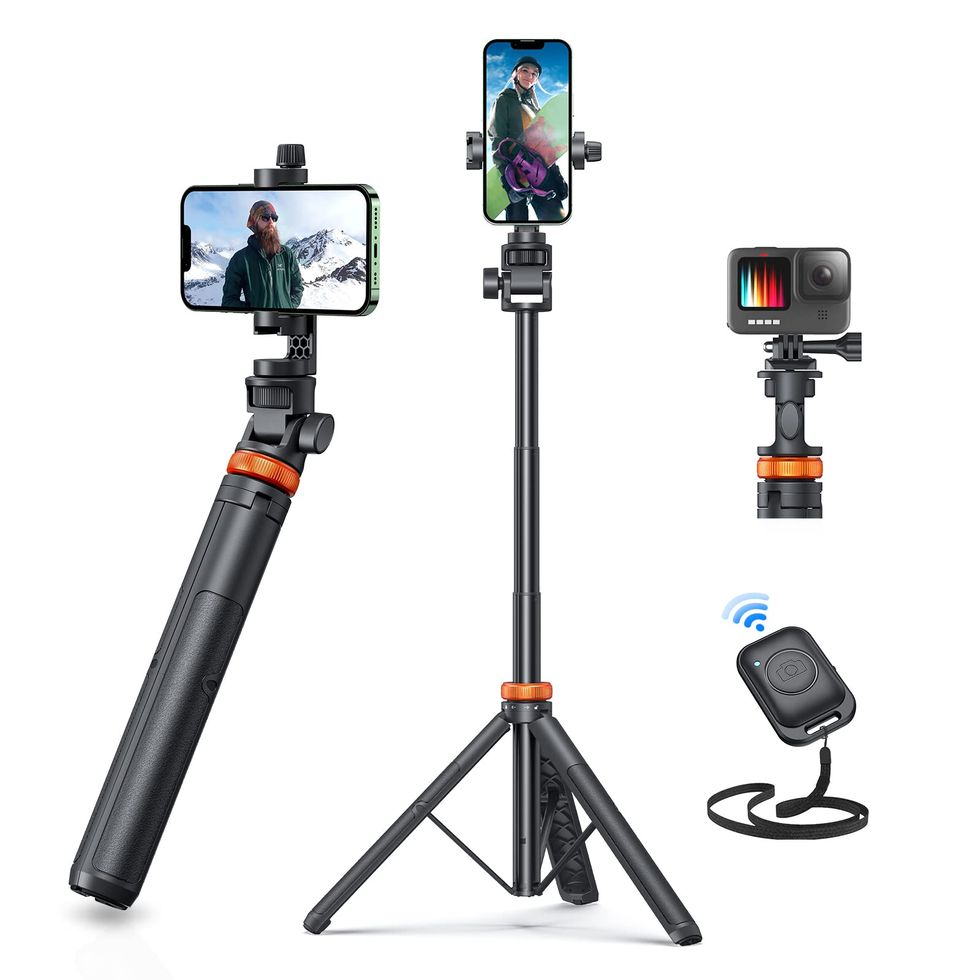Phone Tripod & Selfie Stick with Remote Shutter for Video Recording