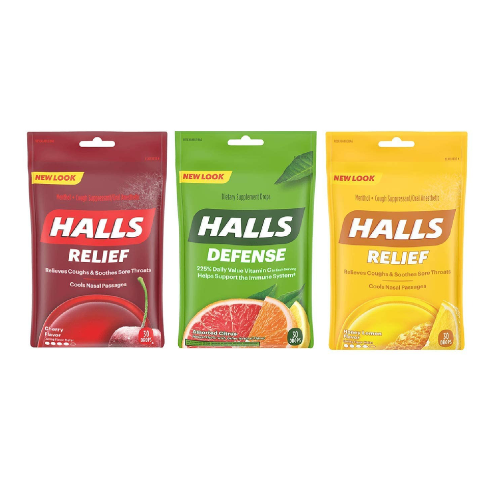 HALLS Extra Strong Menthol Cough Drops, Throat Lozenges, Sore