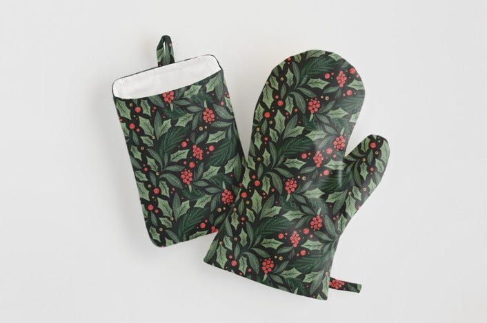 Holly Branches Potholder Set by Kristen Smith