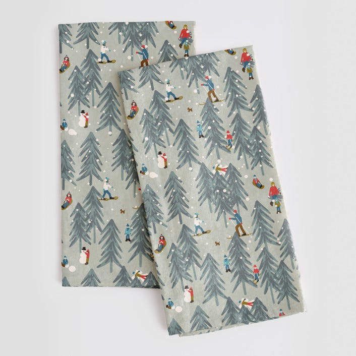 Winter Play Tea Towels by Meggy Masters