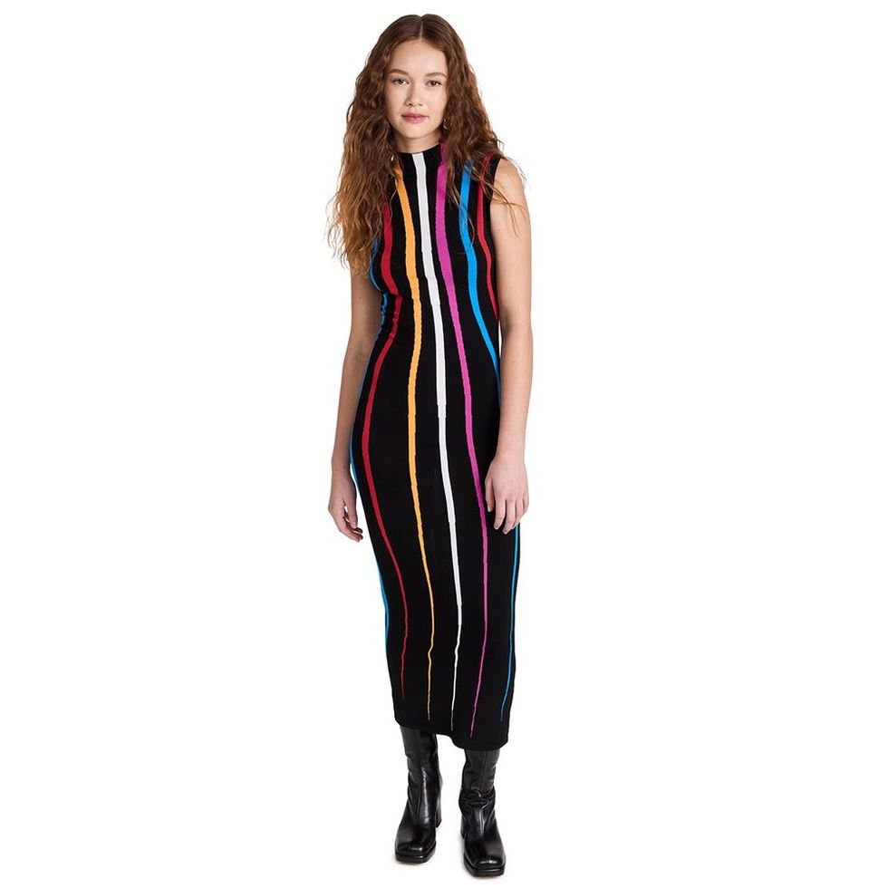 Sleeveless Mock-Neck Full-Length Dress