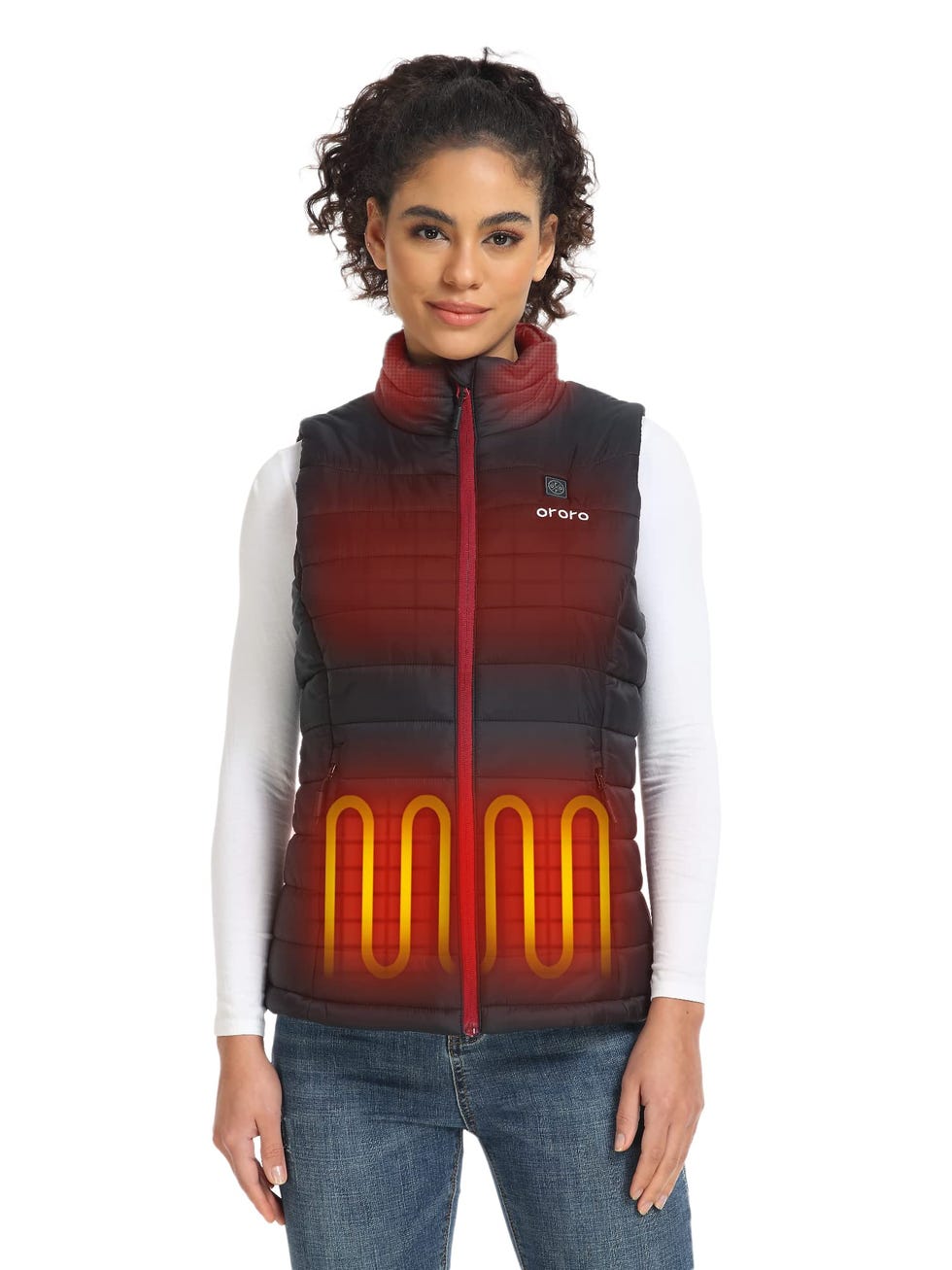 Lightweight heated vest with battery