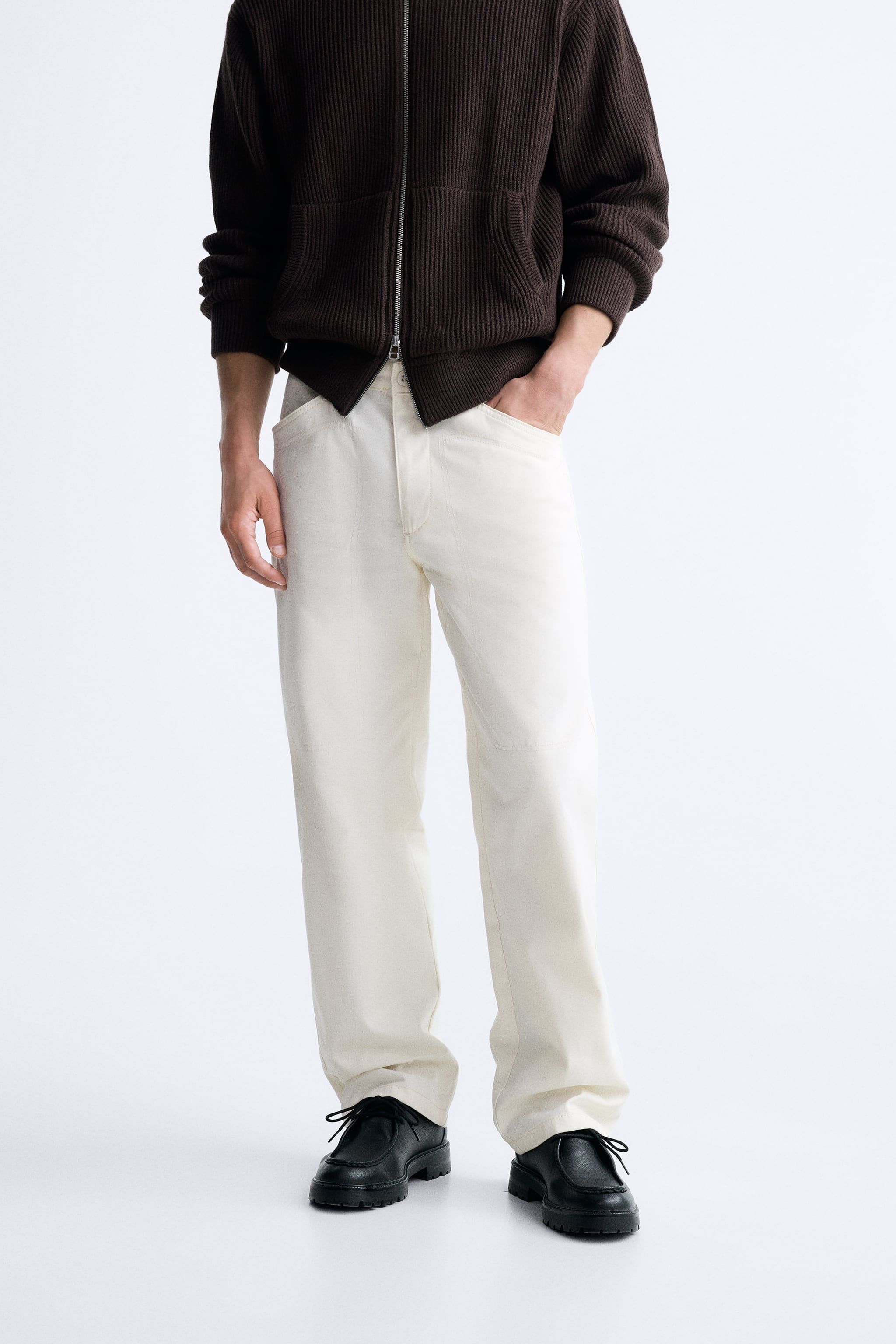 Pantalon blanco pana hot sale