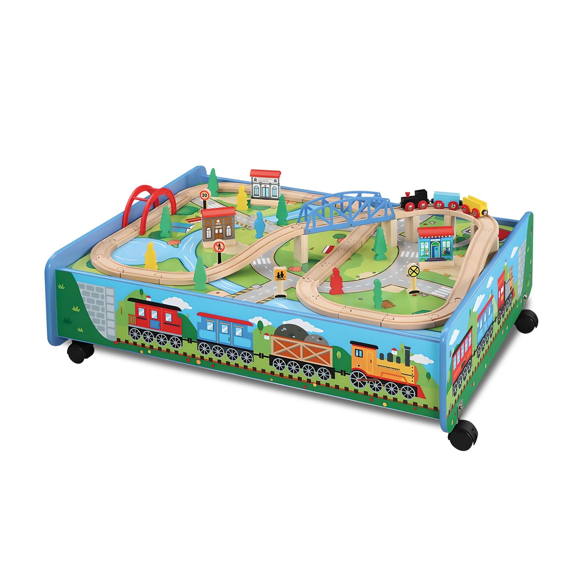 Toddler train best sale tables wooden