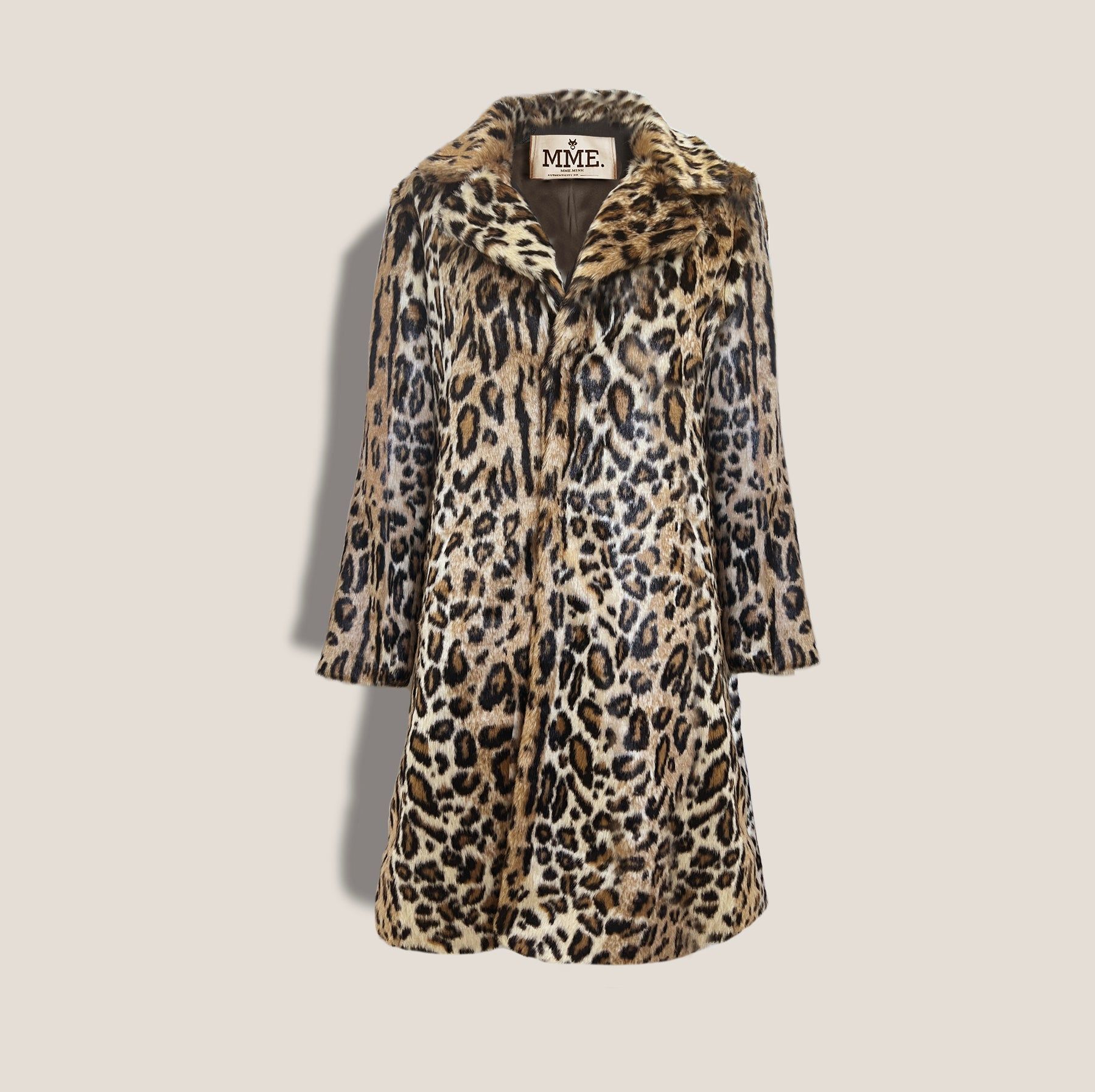 Avec les filles leopard shop print faux fur car coat