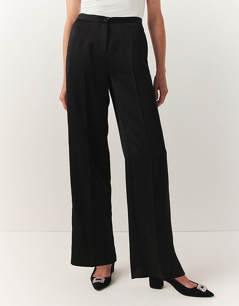 Elevate your style in our satin silk wide-leg trousers. — By Committee