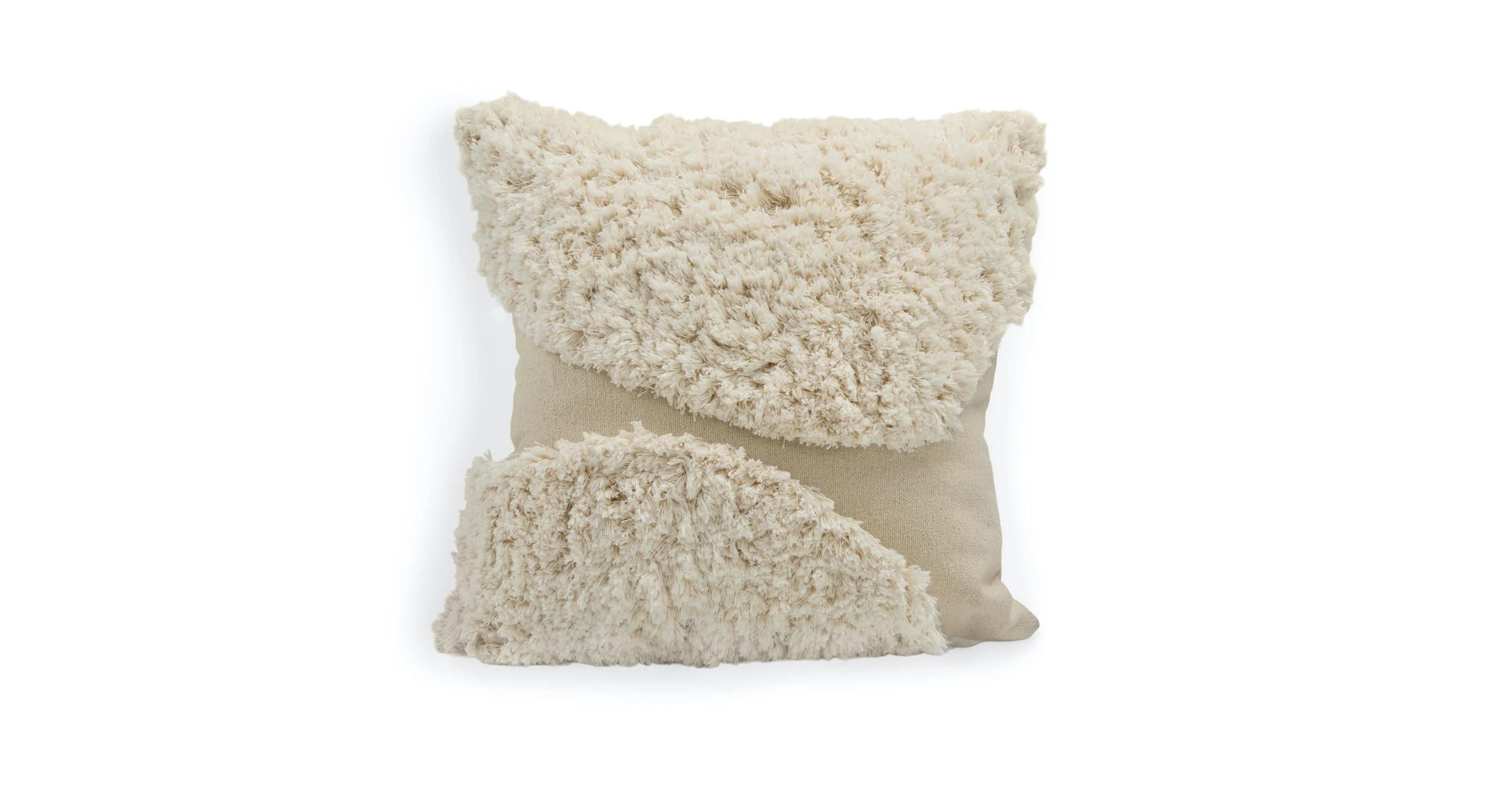 White fuzzy online pillow