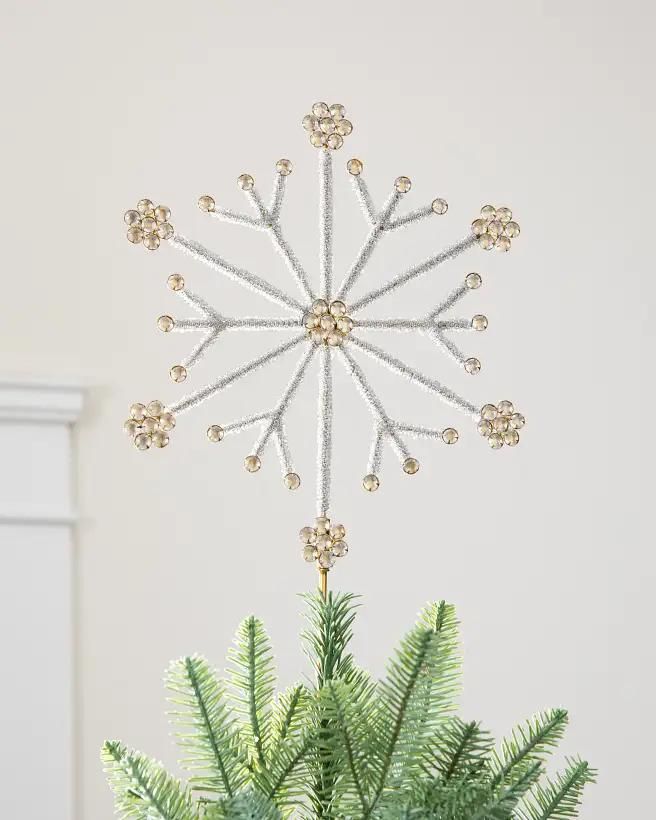 25 Best Christmas Tree Toppers In 2023   1697136199 ORN 2341001 10in Beaded Snowflake Tree Topper SSC 