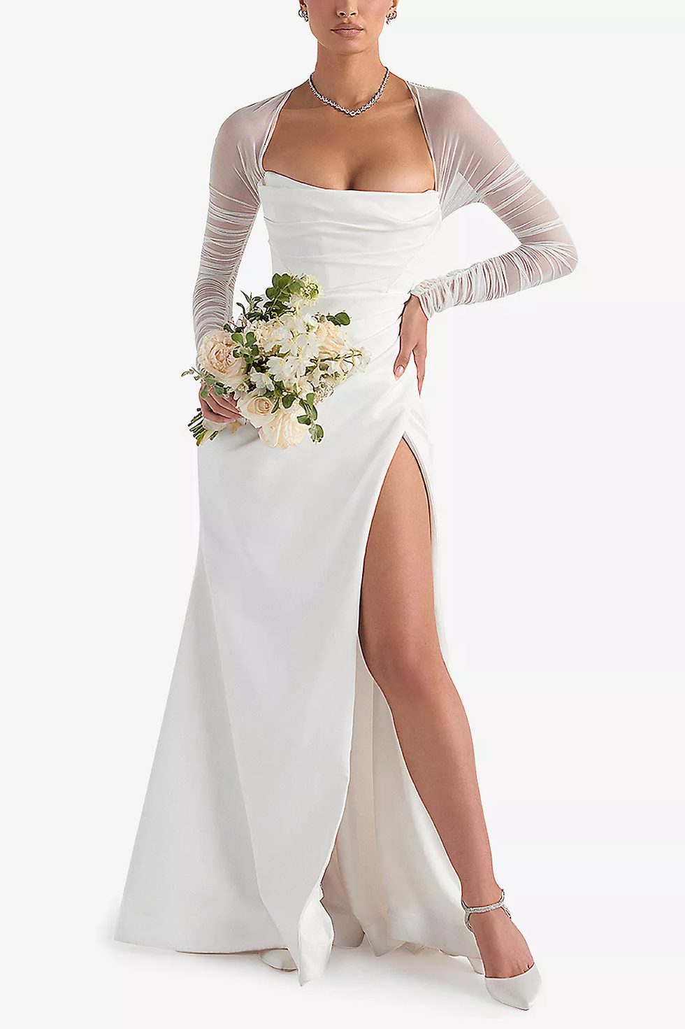 Elise sweetheart-neckline corset-satin bridal gown