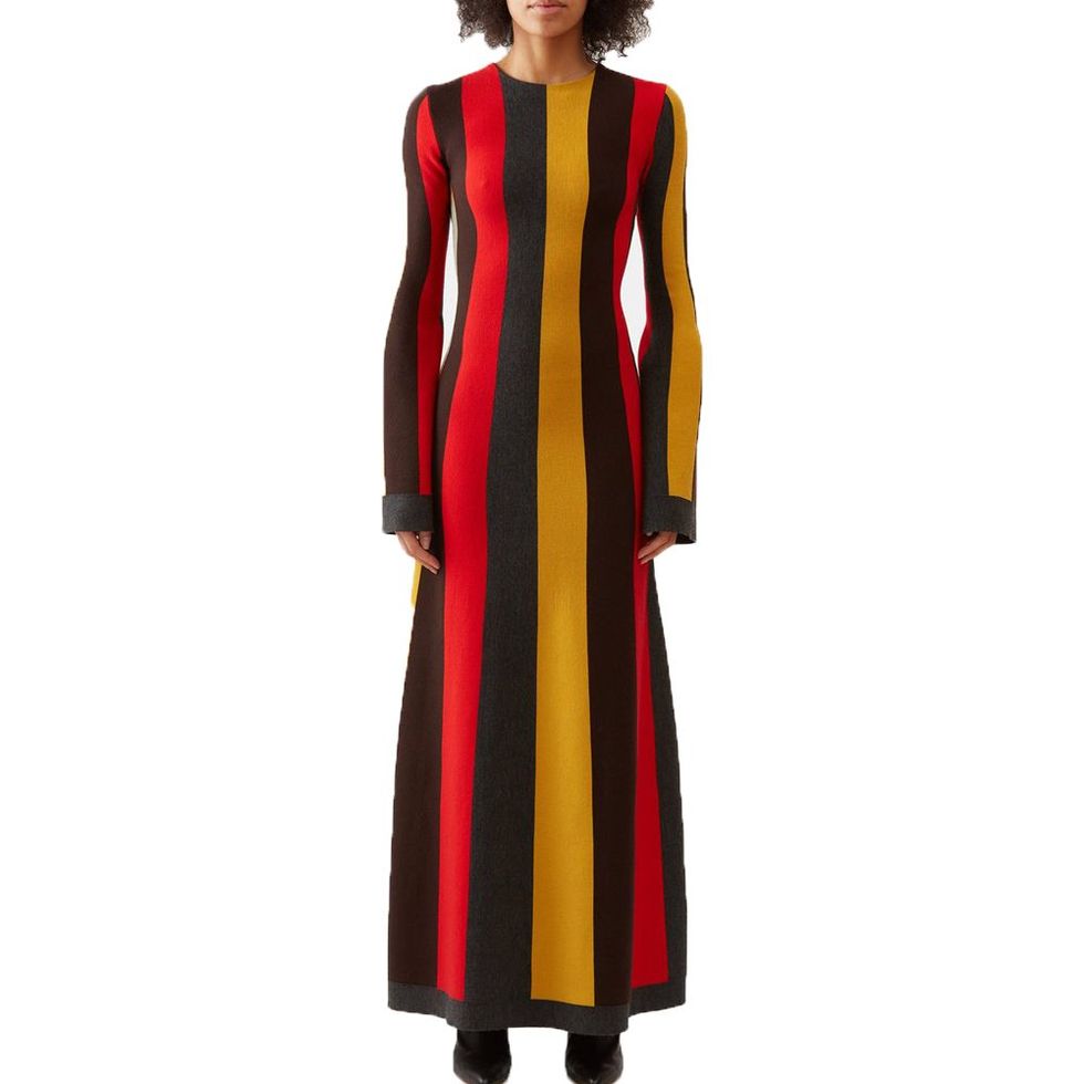 Quinlan Striped Wool-Blend Maxi Dress