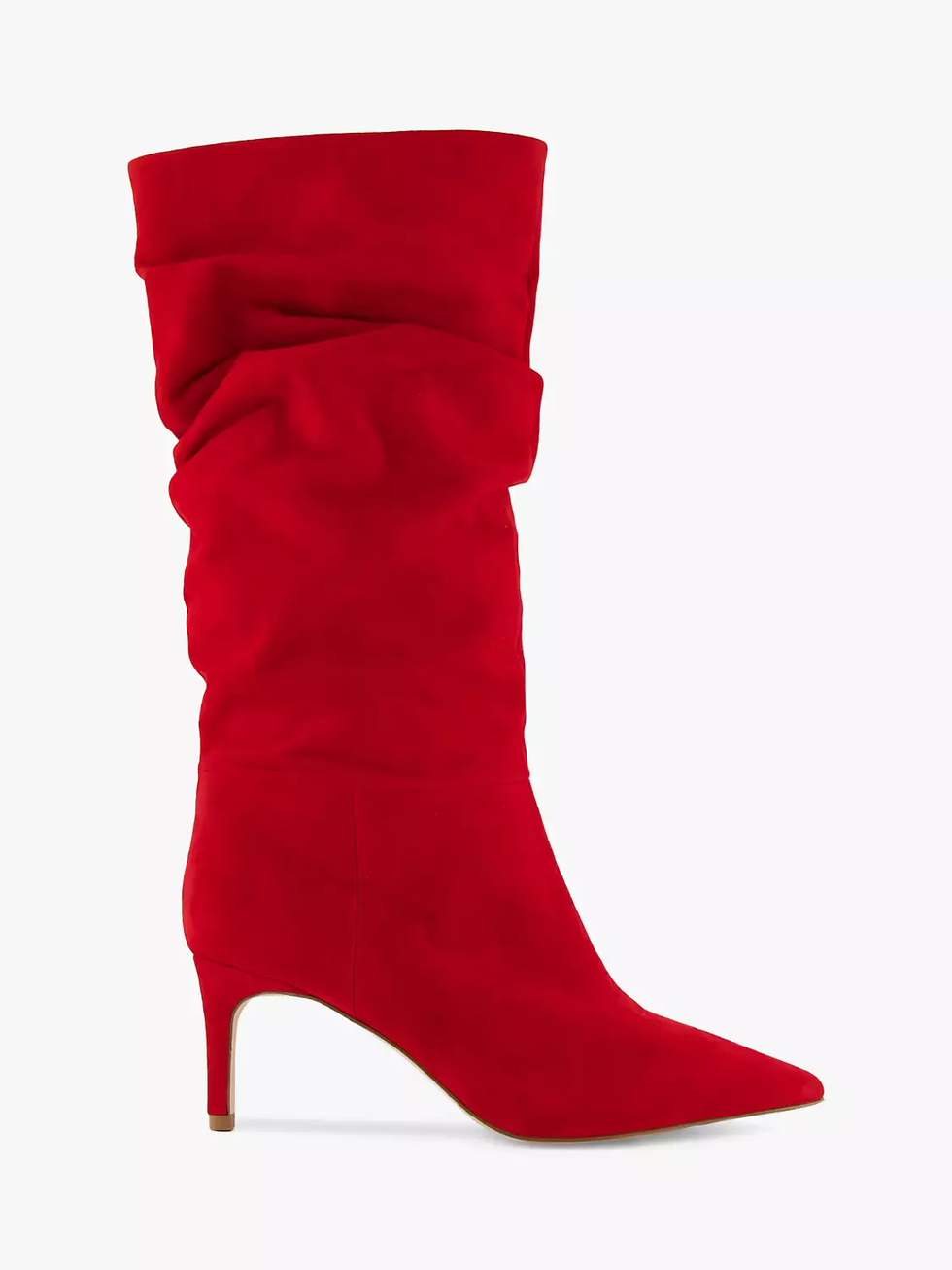 Suede slouch point long boots