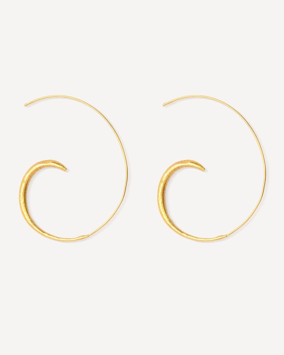 Aegina Gold Pull Through Hoop Earrings