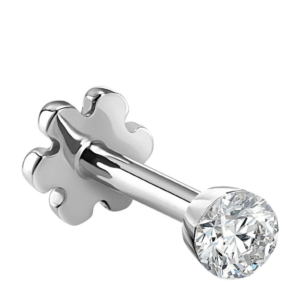 White Gold Invisible Set Diamond Stud