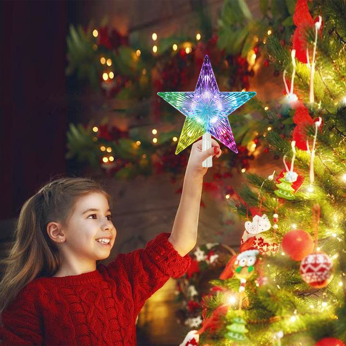 Christmas treetop deals star light