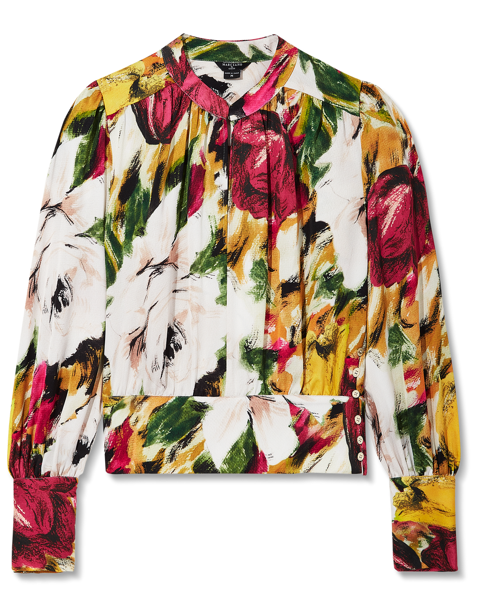 Icon Printed Satin Blouse