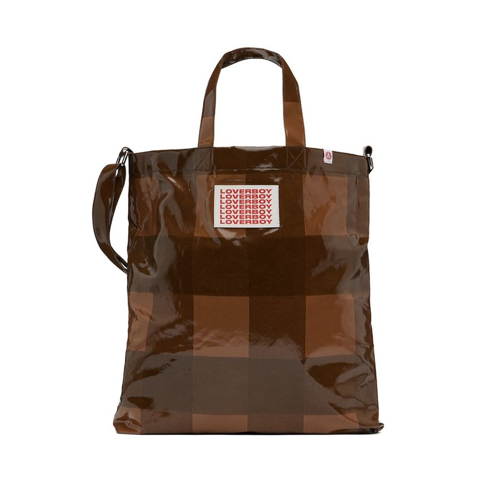 Check Pouch & Tote Bag Set - Brown Check