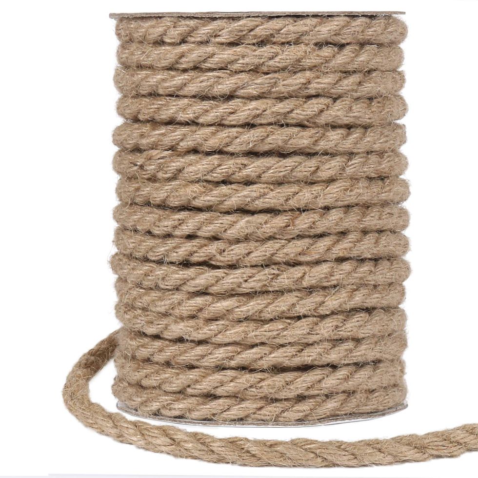 Tenn Well 10mm Jute Rope, 50 Feet Thick and Strong Natural Jute Twine for Gardening, Bundling, Camping, Decorating (Brown)