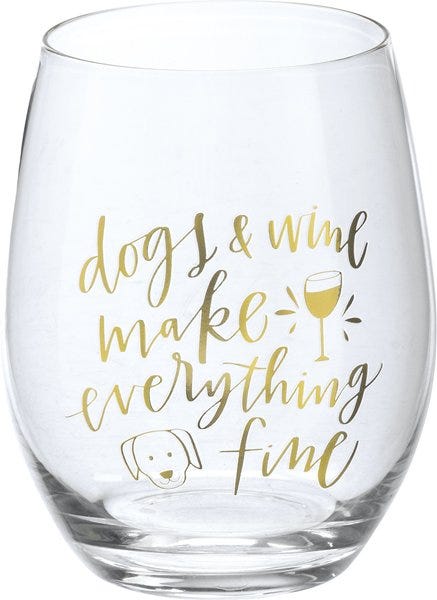 Dogs Wine Glass