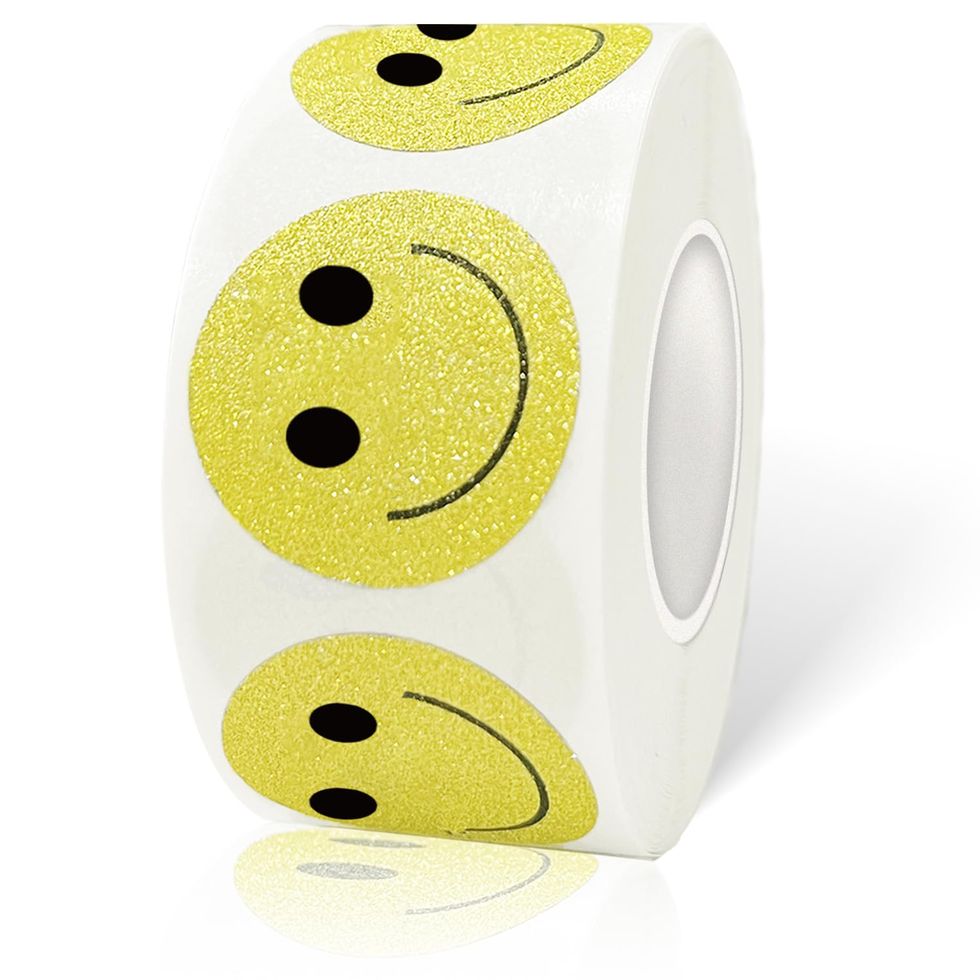 1 Inch Shiny Happy Face Stickers 