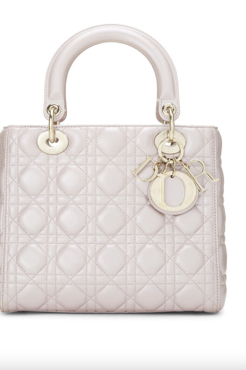 Pearly Pink Cannage Quilted Lambskin Lady Dior Medium