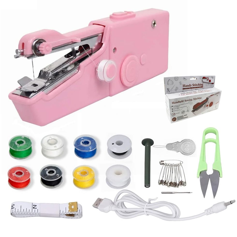 Mini Sewing Machine Portable Handheld Electric Sewing Machine for Stitch Sew  Needlework Handwork Household Travel Sewing Machine