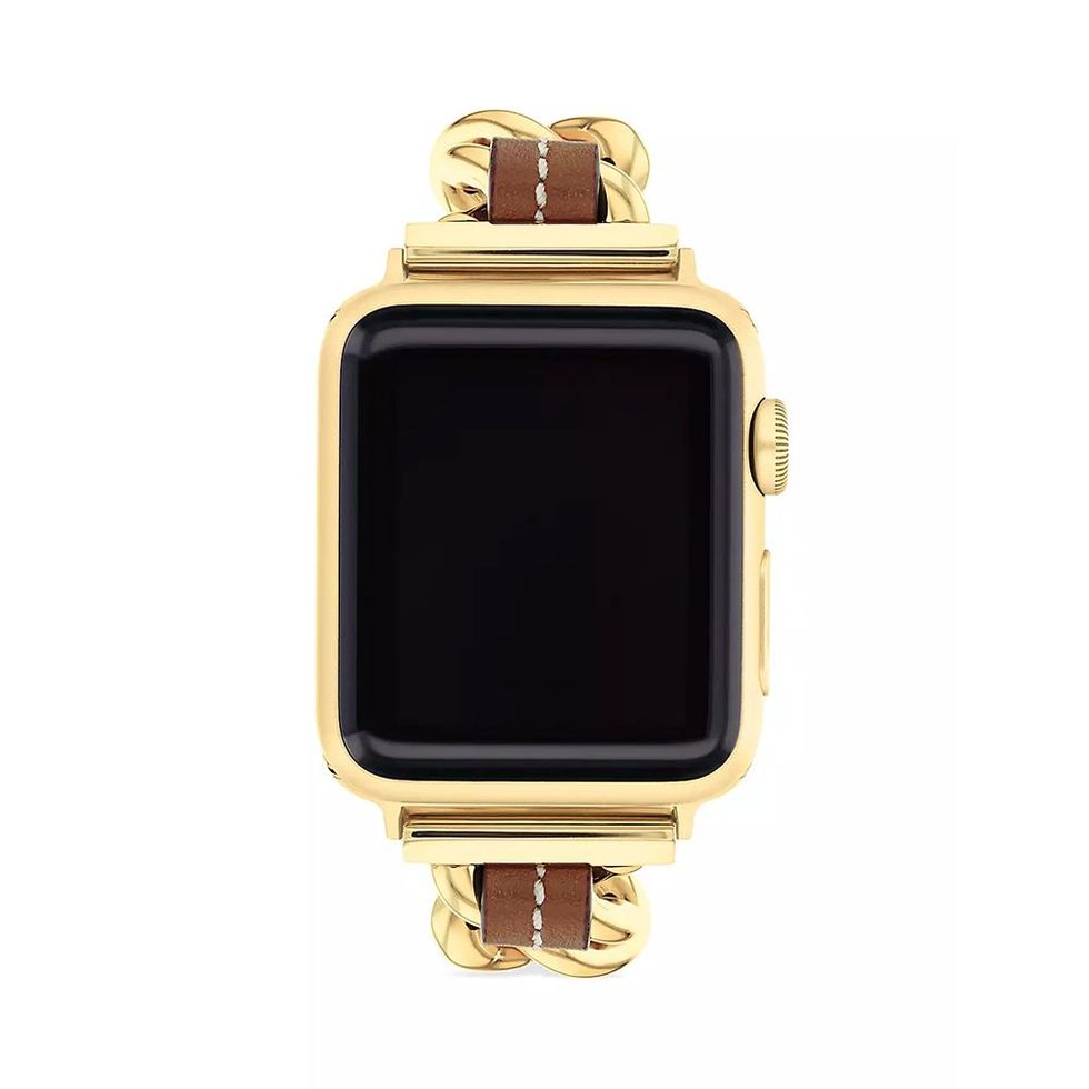 Apple Watch® Leather Chain Link Bracelet Strap