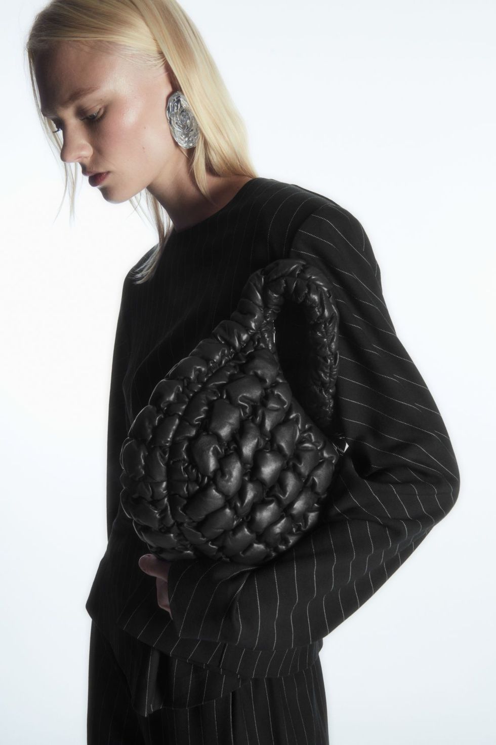 Quilted mini bag - black leather