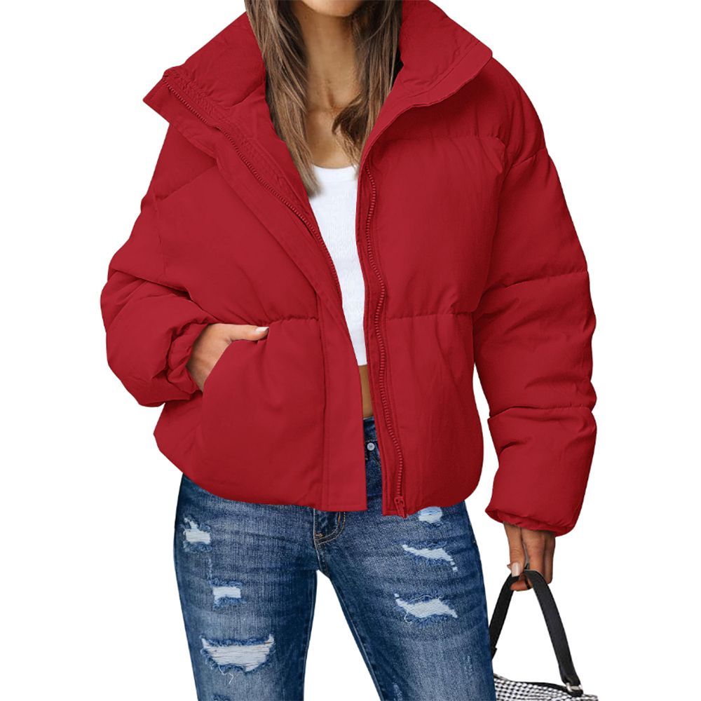 Amazon.com: Winter Coat Women's Collar Zipper Decoration Solid Color Slim  Padded Coat Pocket Thick Coat Women Jacket (Black, S) : Clothing, Shoes &  Jewelry