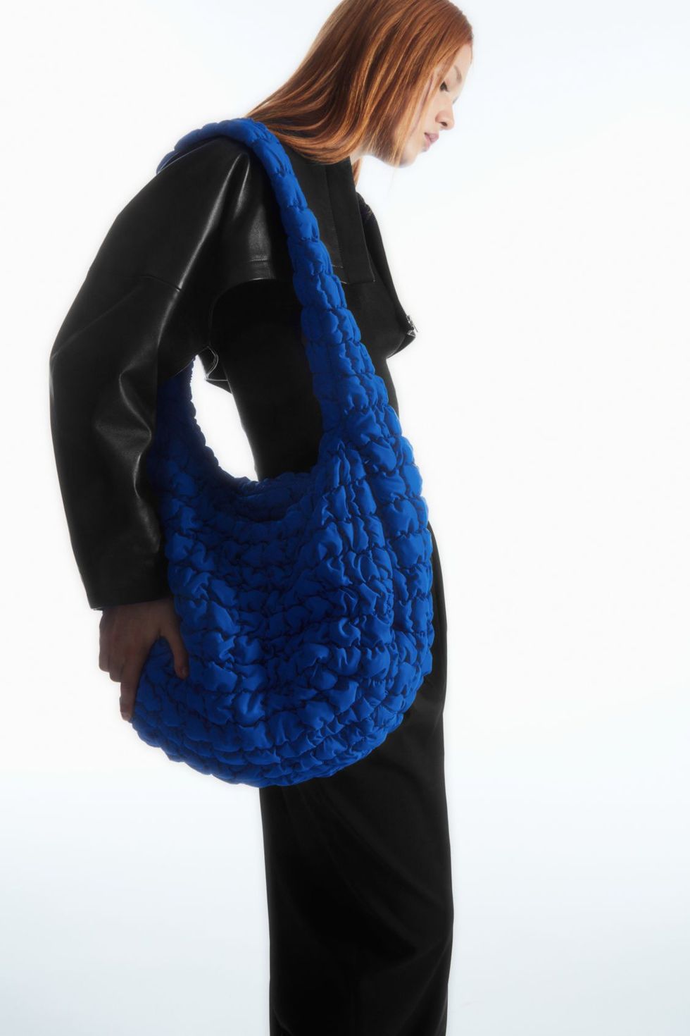 Oversized oversized quilted bag blue