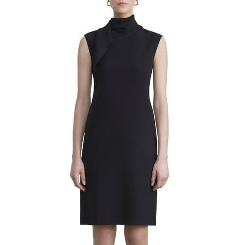 Scarf Detail Sleeveless Crepe Sheath Dress Scarf Detail Sleeveless Crepe Sheath Dress