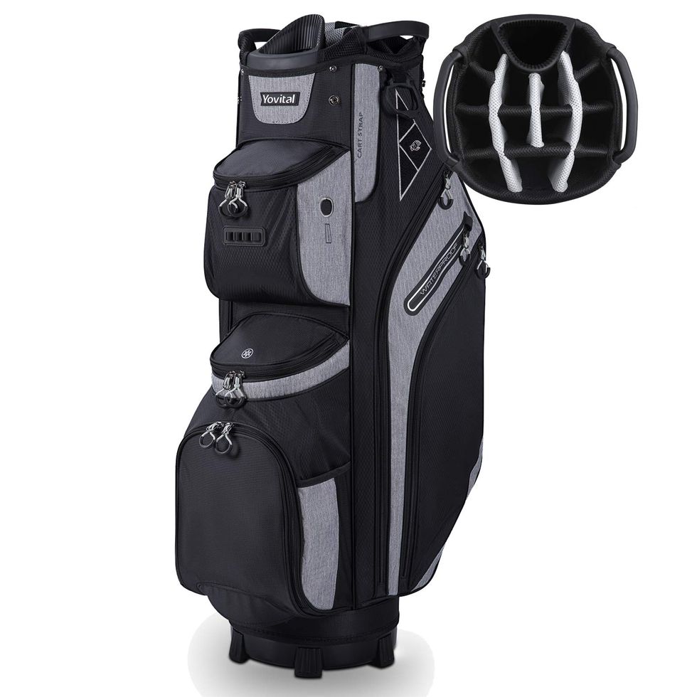 14 Way Golf Cart Bag for Push Bag with Cooler
