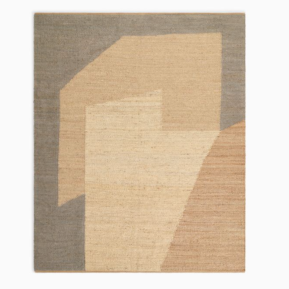 Angled Modern Form Jute Rug