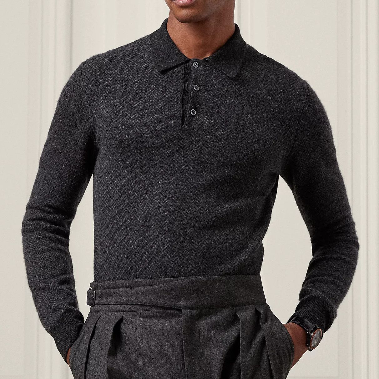 Mens polo hotsell collar sweater