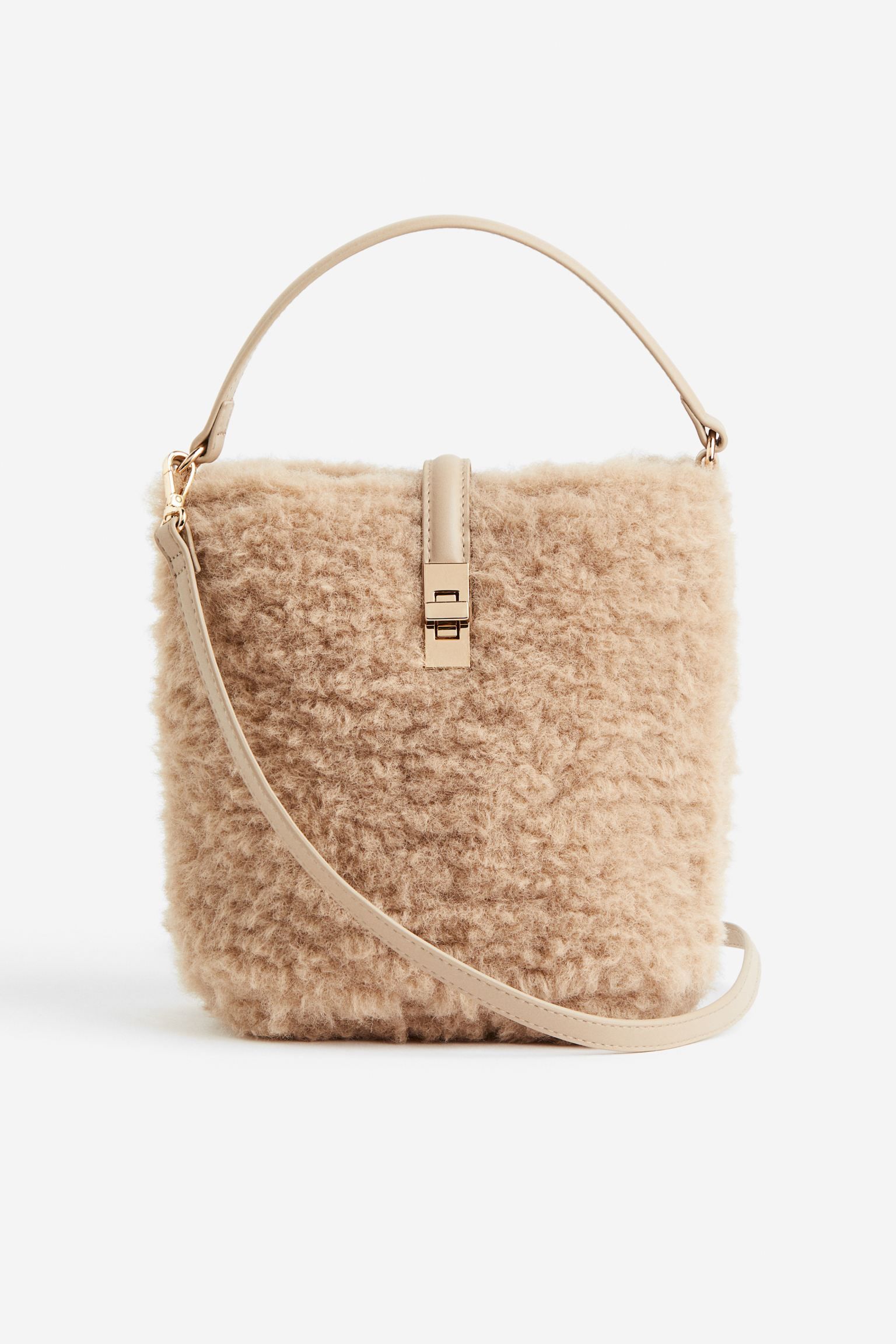 Shearling M Cabas Tote Hand Carry Bag Ecru , Vanessa Bruno