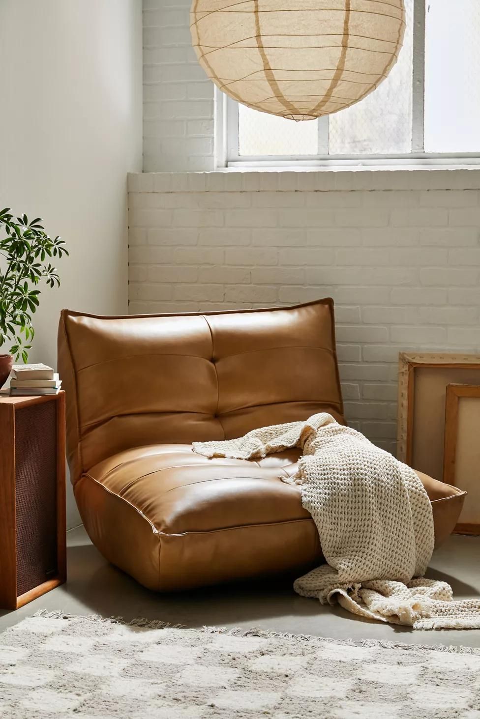 Leather on sale bedroom chair