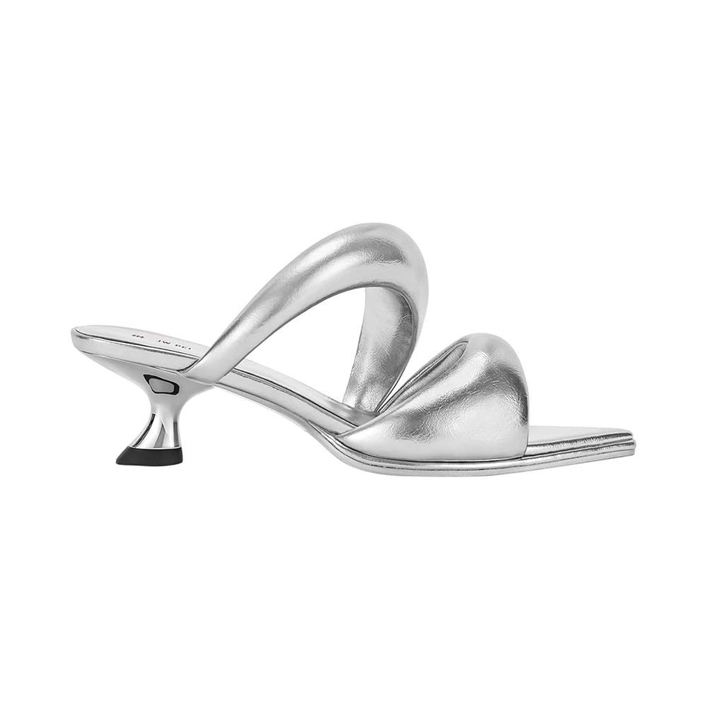 Paradox London Etta Glitter Wide Fit Low Heel Ankle Strap Sandals, Silver  at John Lewis & Partners
