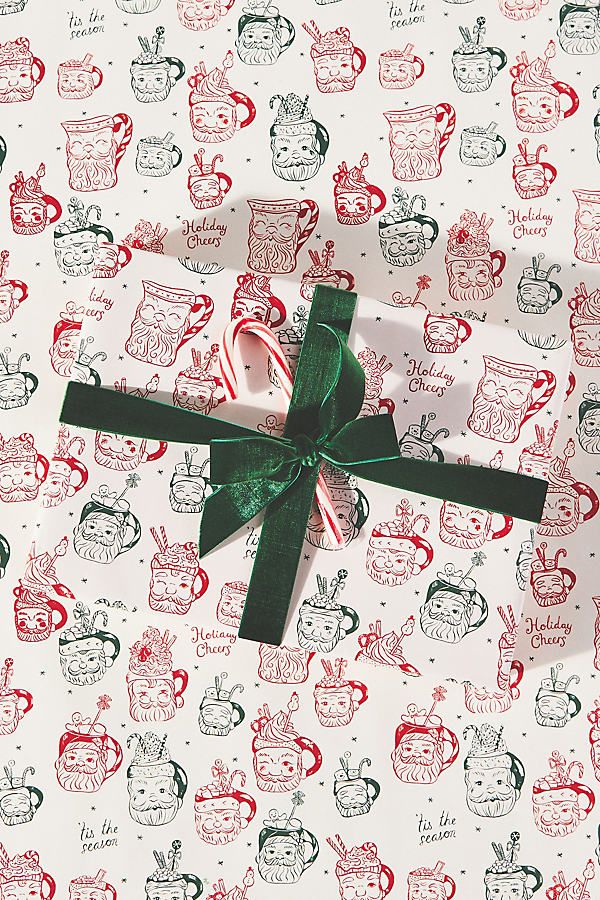 Vintage Christmas Stockings Gift Wrap Paper Roll for Child